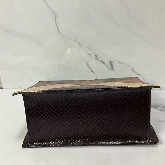 VINTAGE 60’s Leather Faux Snakeskin An Air Step Handbag - Picture 6 of 8
